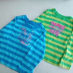 Girls' 2-Piece Set Of Striped Longsleeves Size 4T